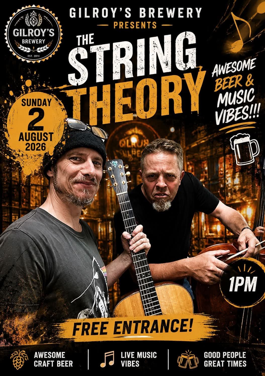 String Theory Band @ Gilroys Brewery · Sandton 2 Aug