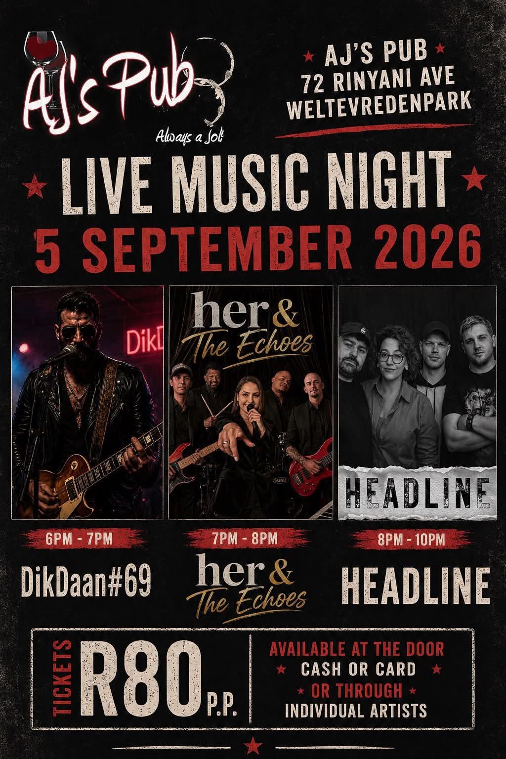 Live Music Night @ AJ's Pub 5 Sep
