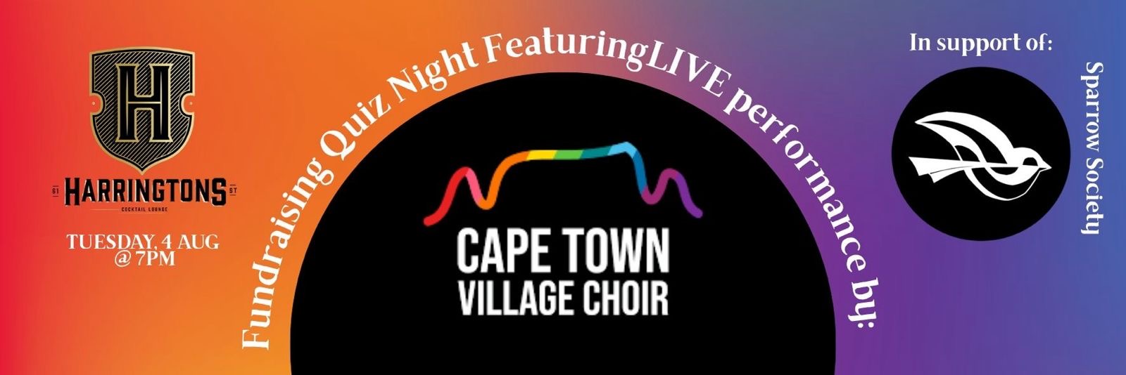 Quiz Night @ Harringtons with performance by Cape Town Village Choir