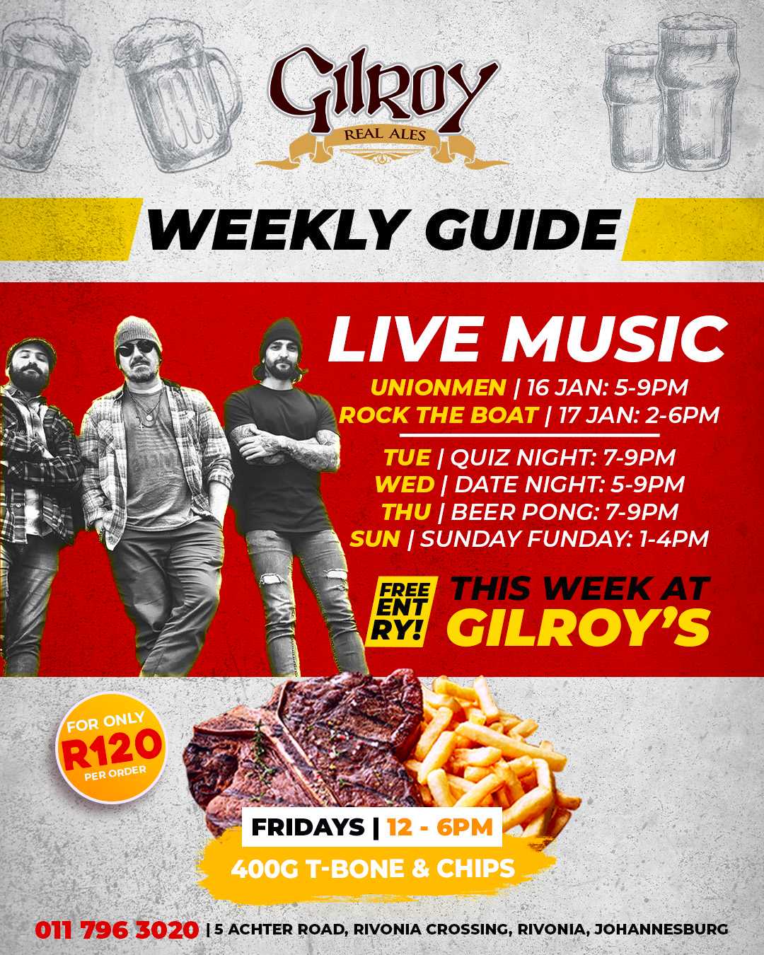 Unionmen @ Gilroy's Brewery 16 Jan