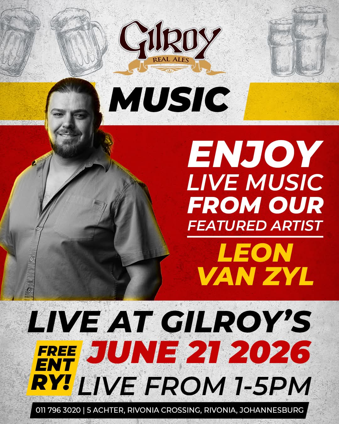 Leon Van Zyl @ Gilroy's Brewery (Pty) Ltd · Johannesburg 21 Jun