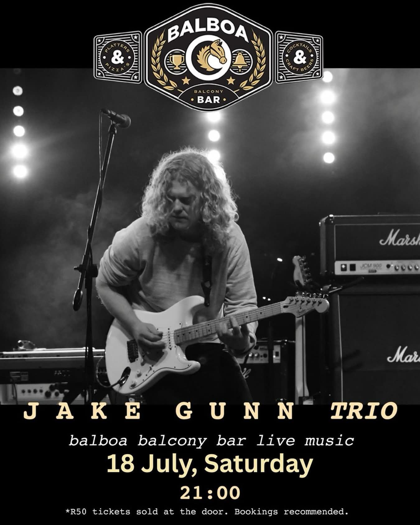 Jake Gunn Trio @ Balboa Balcony Bar, Stellenbosch 18 Jul