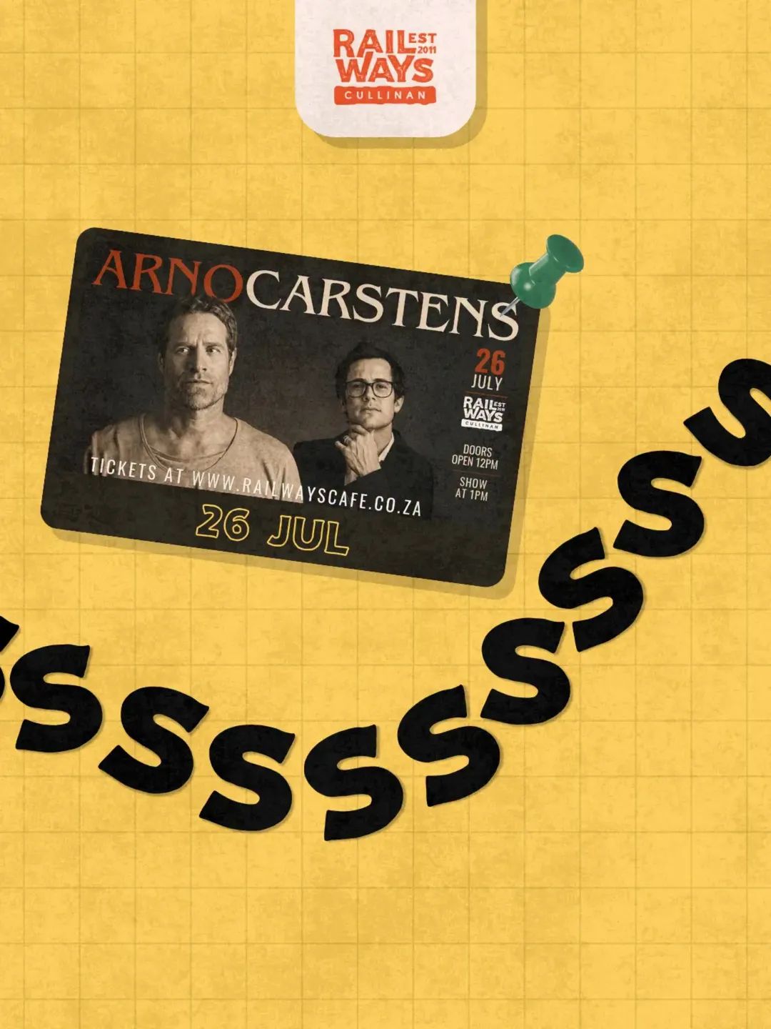 Arno Carstens @ Railways Cafe, Cullinan, 26 July 12:00 - Image 2