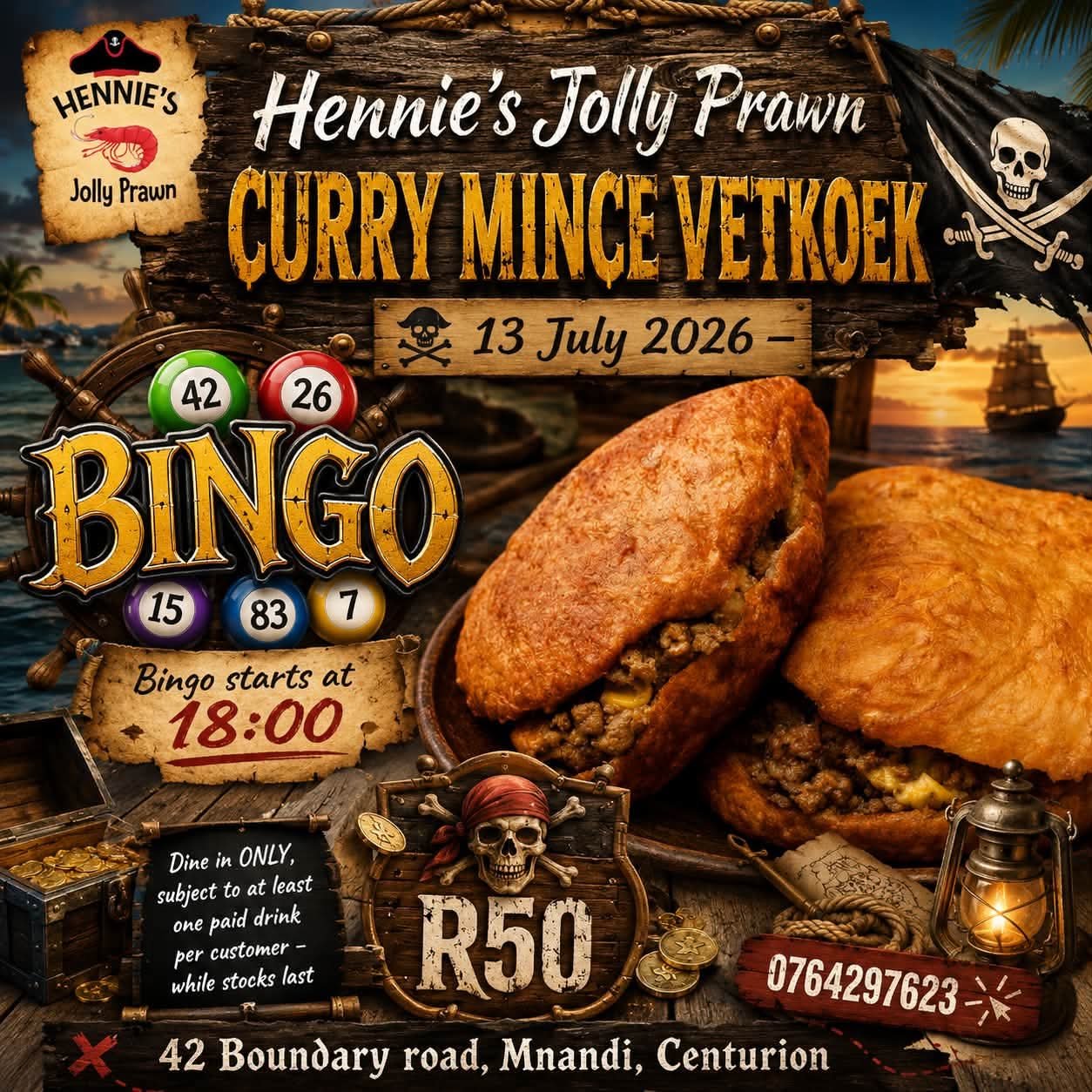 Hennie's Jolly Prawn - BINGO