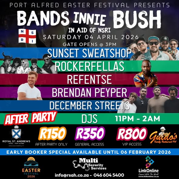 Bands innie Bush 2026 🎸🥁🎤