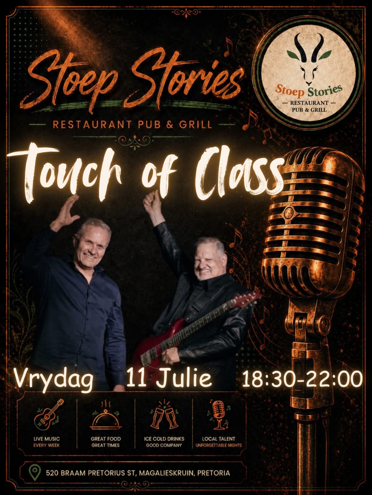 Touch of Class @ Stoep Stories Restaurant Pub & Grill 11 Jul