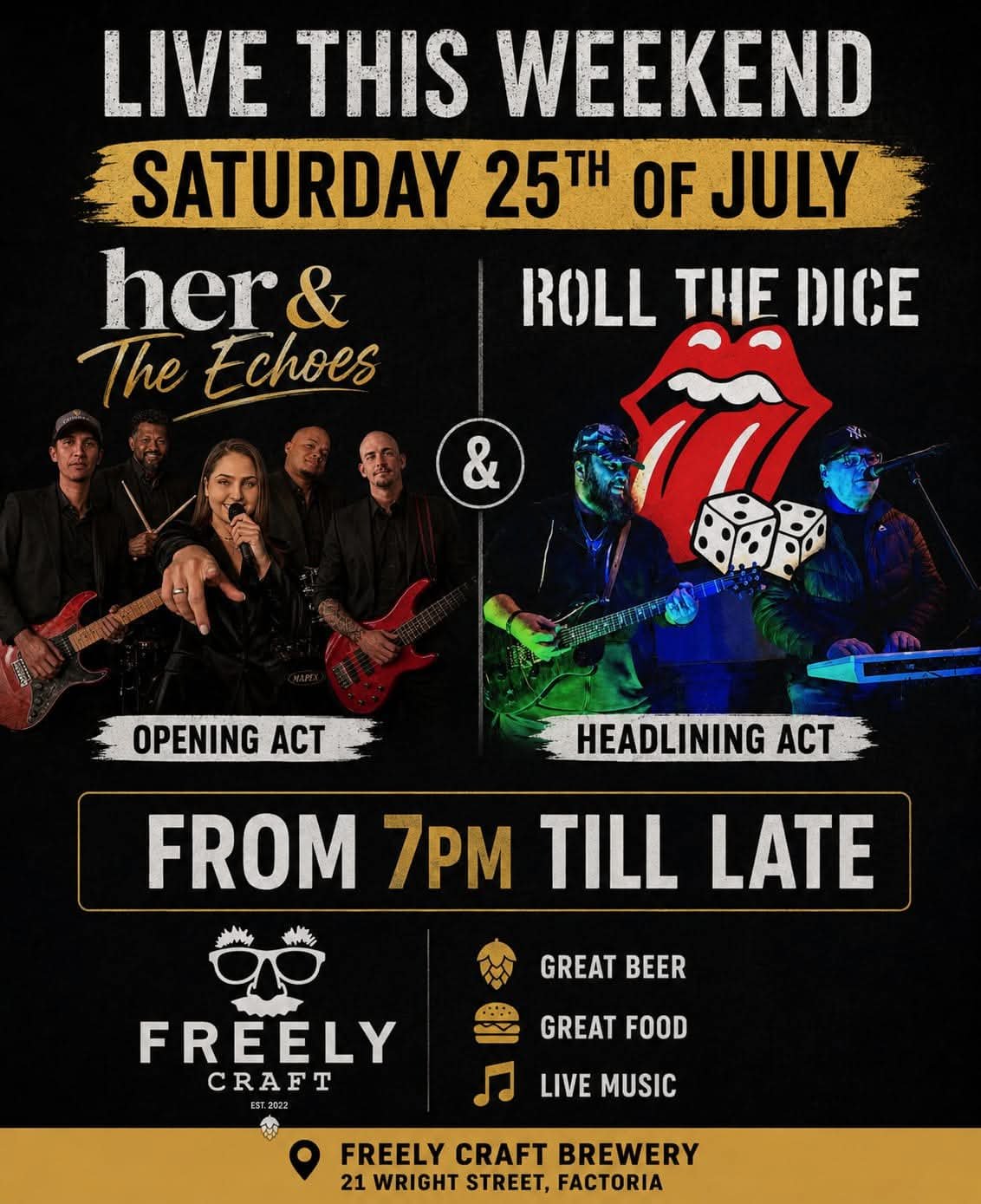 Roll the Dice @ Freely Craft Brewery · Krugersdorp 25 Jul