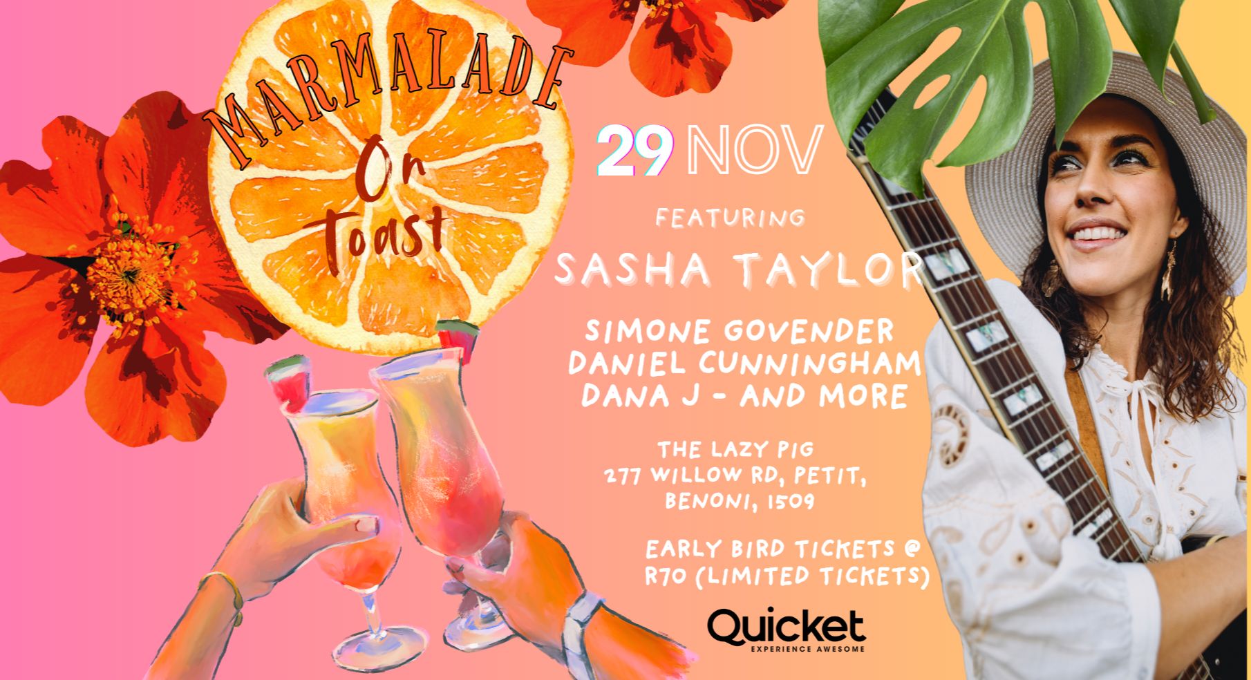 Marmalade On Toast — Sasha Taylor's EP Launch Party 29 Nov - Image 1