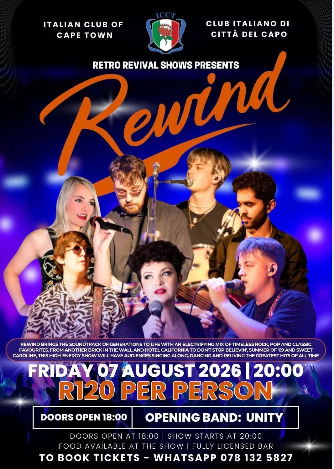 Rewind & Replay @ The Italian Club 7 Aug