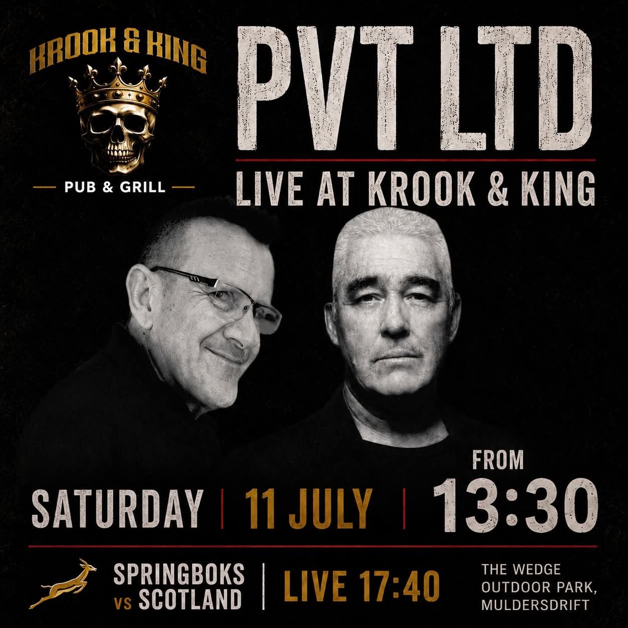 PVT LTD @ Krook & King Pub & Grill, The Wedge Outdoor Park 11 Jul