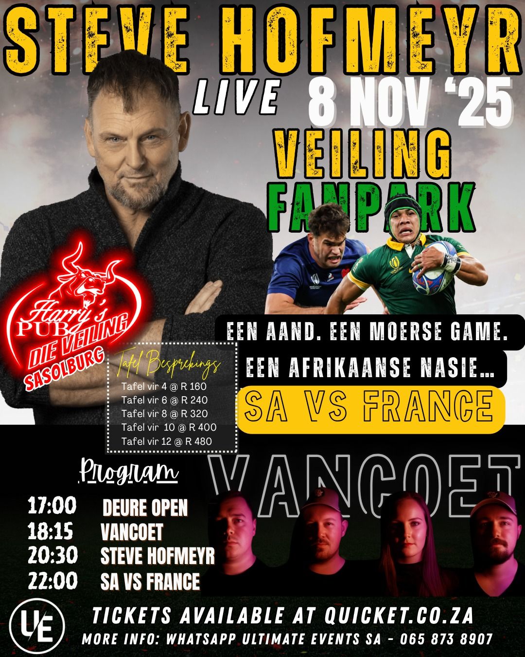 🎶 STEVE HOFMEYR & VANCOET - DIE VEILING (SASOLBURG) 🎶 8 Nov - Image 1
