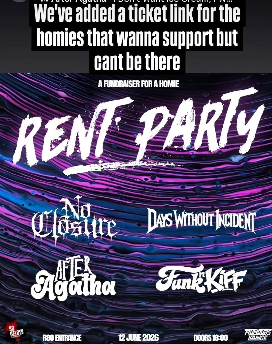 Rent Party @ Rumours Lounge 12 Jun