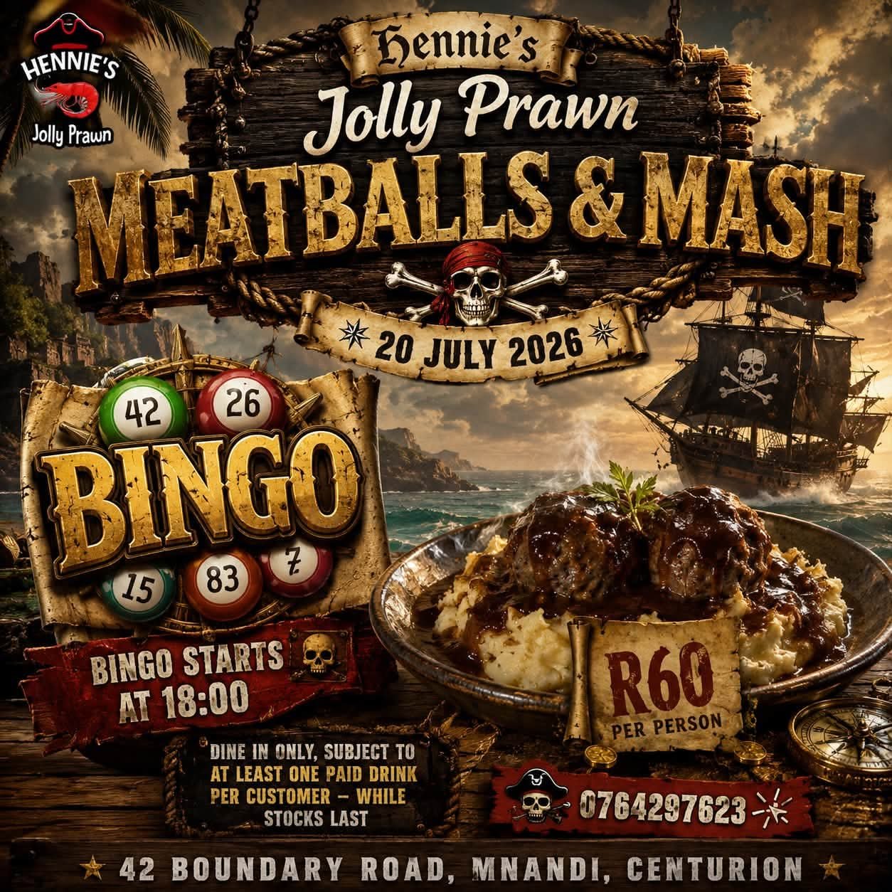 Bingo @ Hennie's Jolly Prawn 20 Jul
