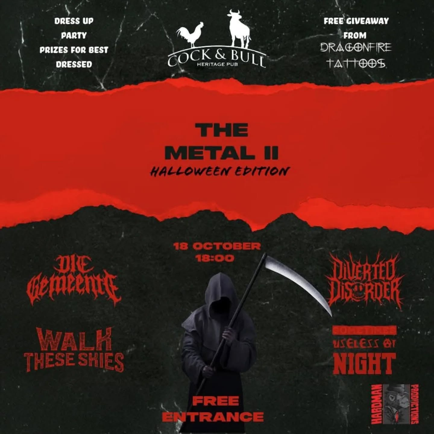 The Metal II - Halloween Edition 18 Oct @ Cock and Bull