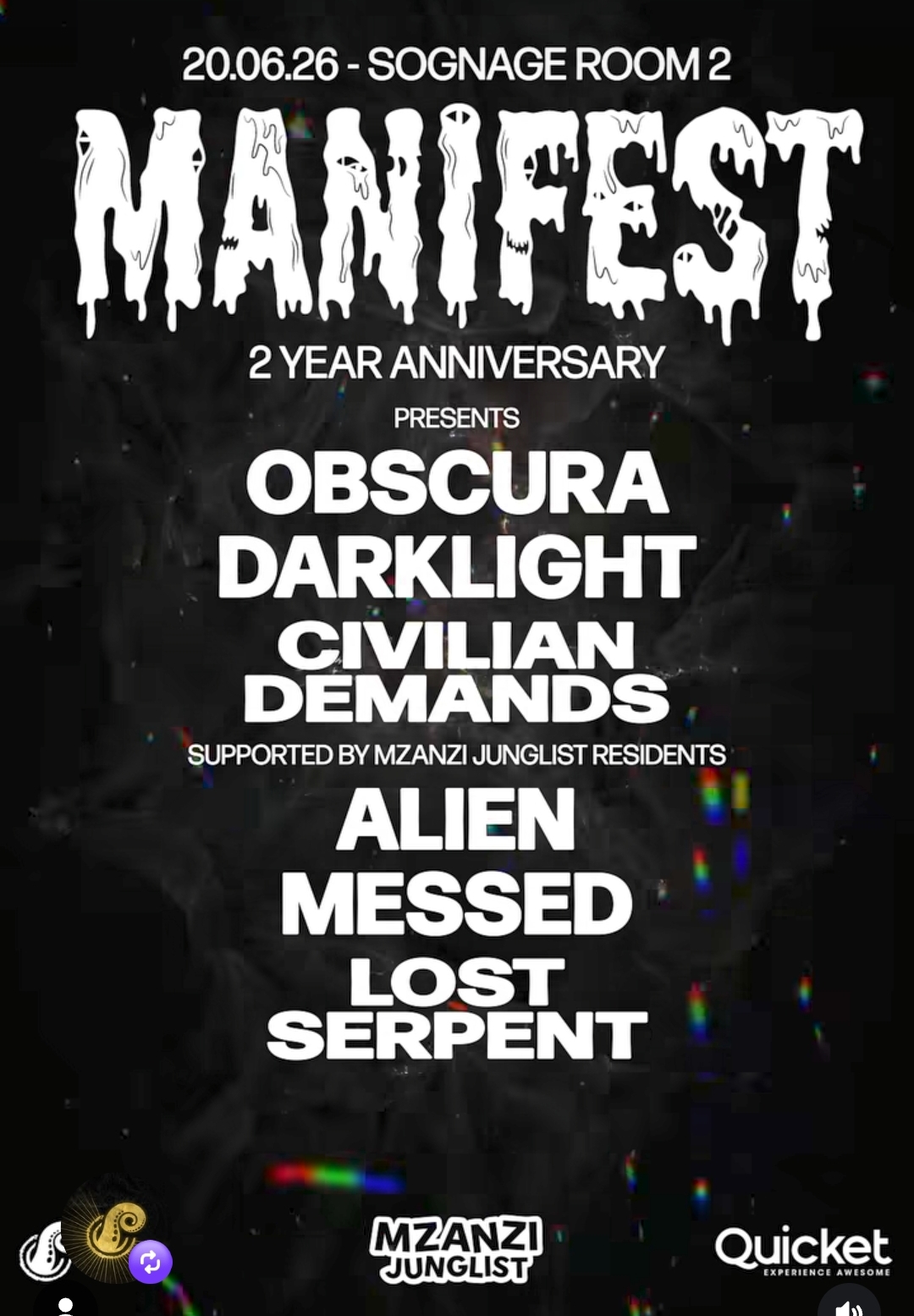Manifest @ Sognage · Johannesburg 20 Jun
