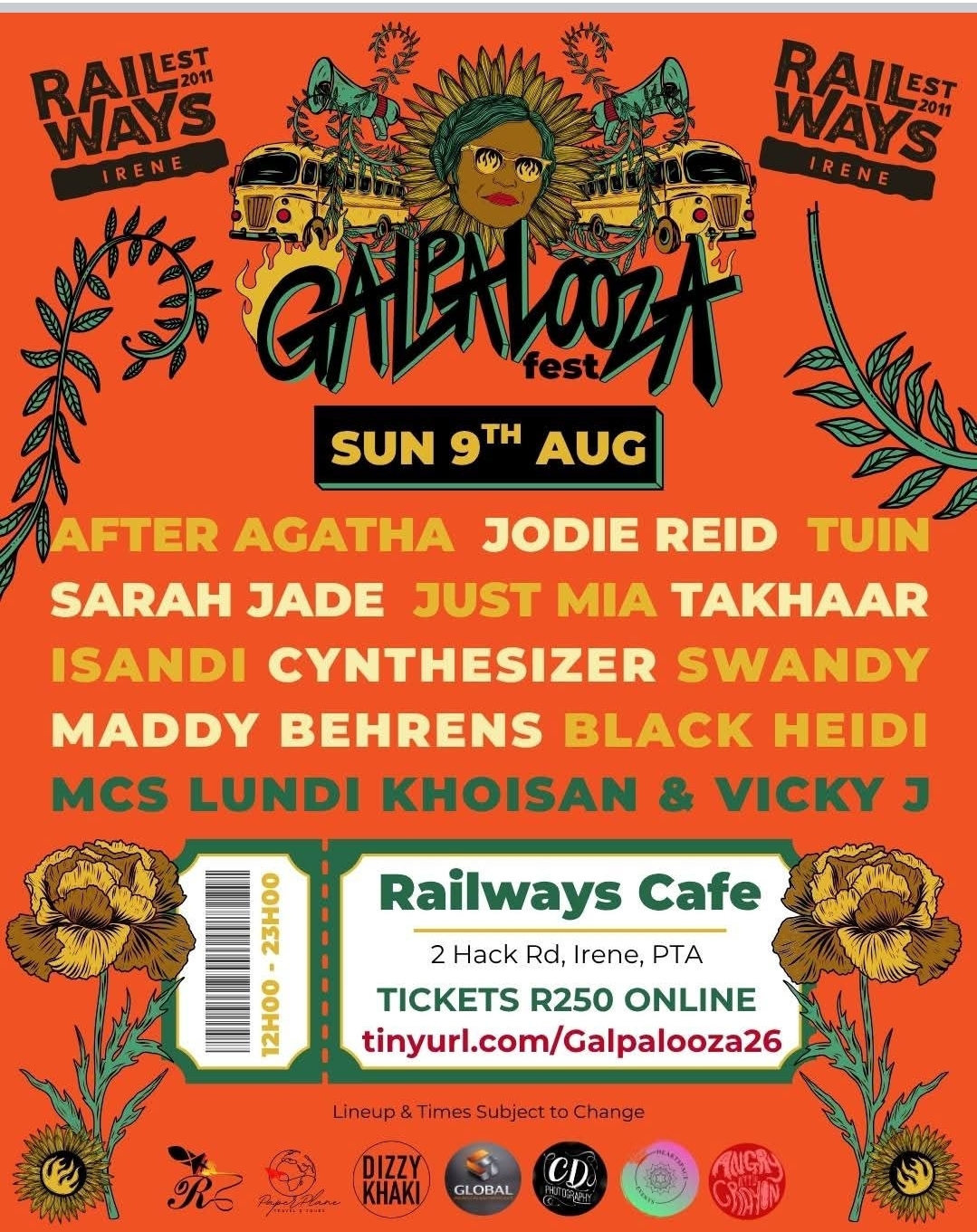 Galpalooza fest @ Railways Cafe Irene 9 Aug 12:00pm