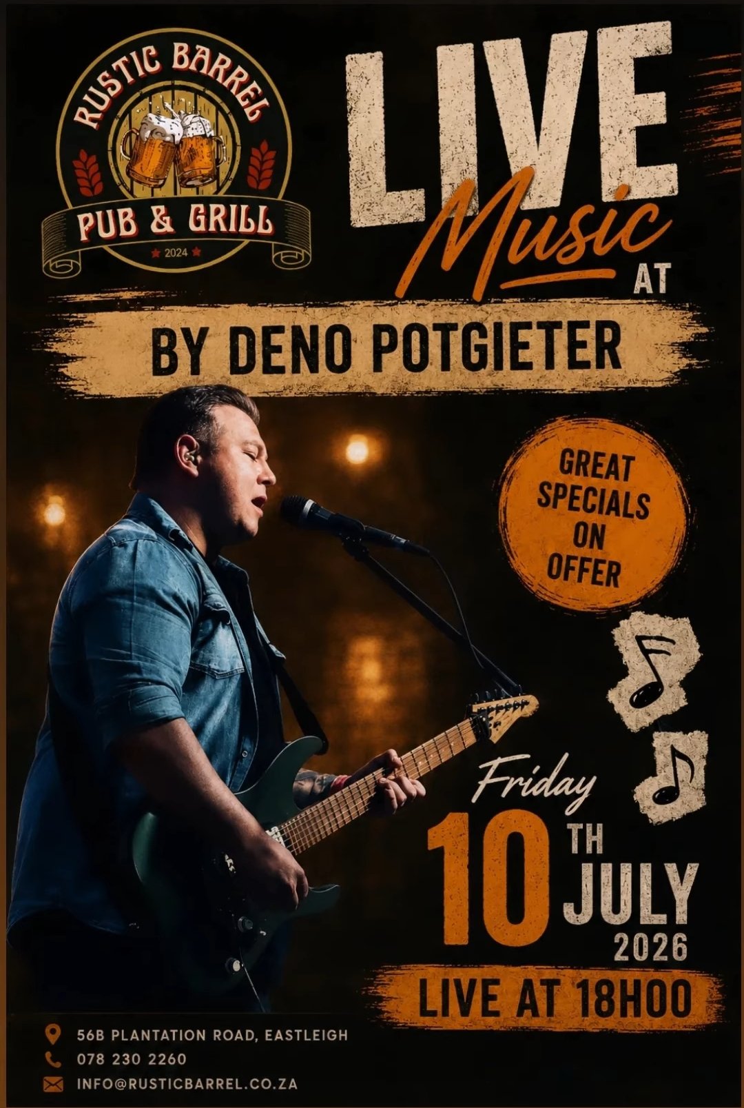 Deno Potgieter @ Rustic Barrel 10 Jul