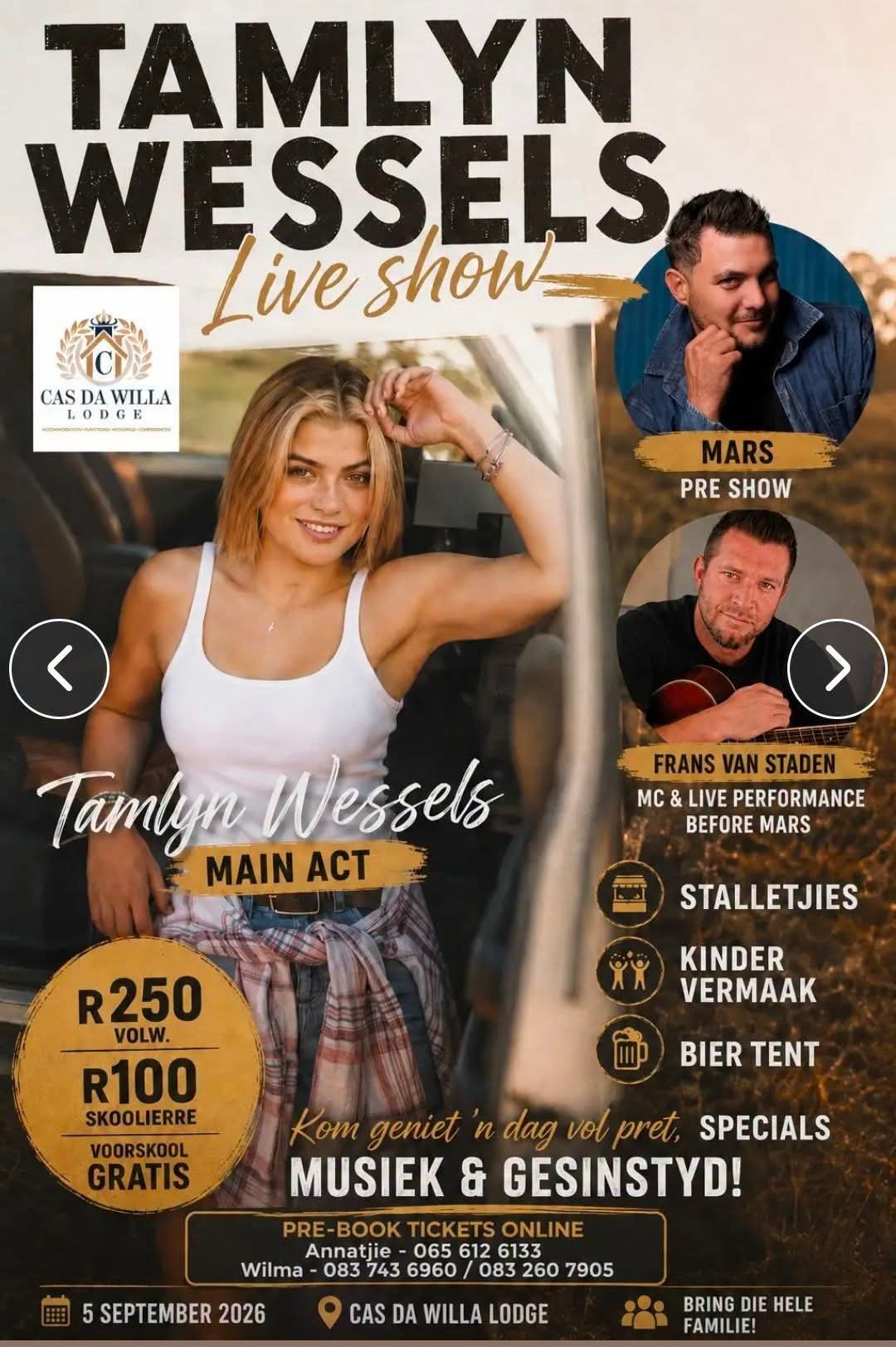 Tamlyn Wessels @ Cas Da Willa Lodge 5 Sep