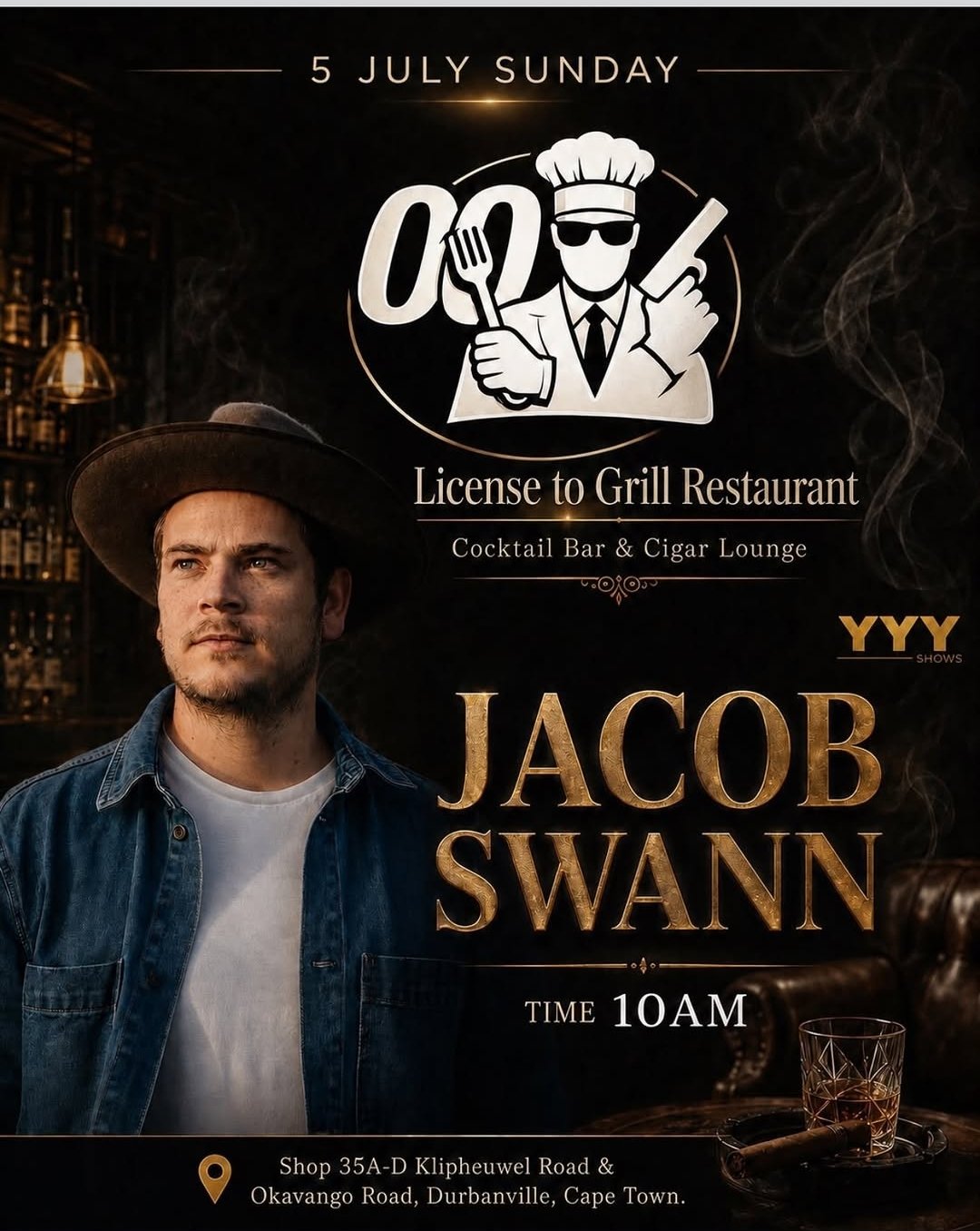 Jacob Swann @ License to Grill Restaurant Durbanville · Cape Town 5 Jul