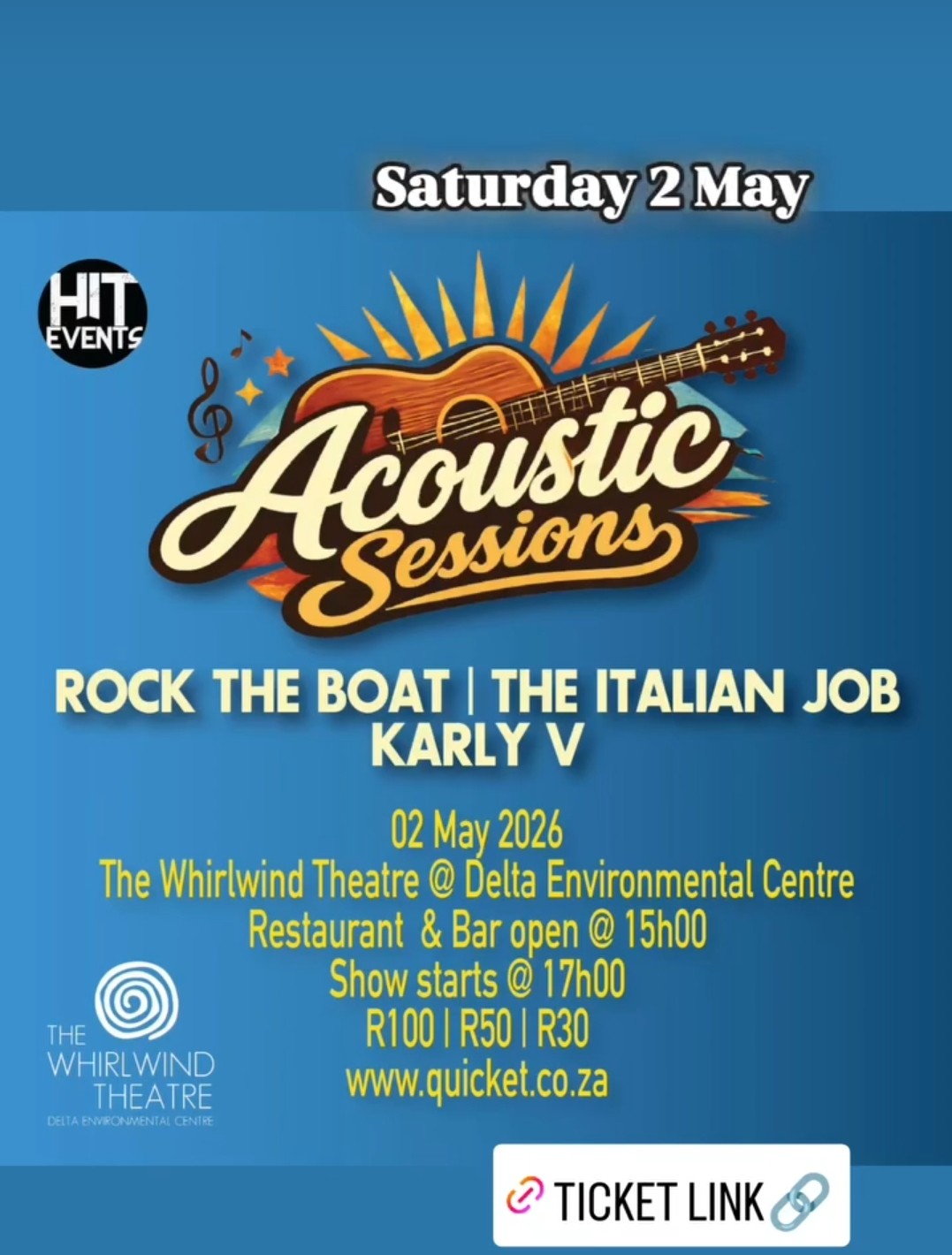 ROCK THE BOAT | THE ITALIAN JOB KARLY V @ The Whirlwind Theatre @ Delta Environmental Centre, 02-05-2026 17:00, R30
