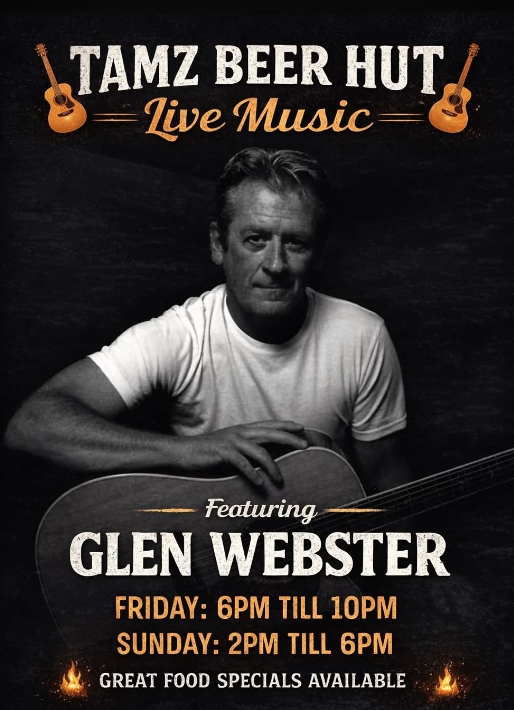 Glen Webster @ Tamz Beer Hut, 12-04-2026 14:00