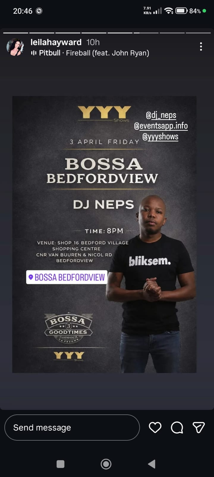 DJ Neps @ Bossa Bedfordview, 03-04-2026 20:00