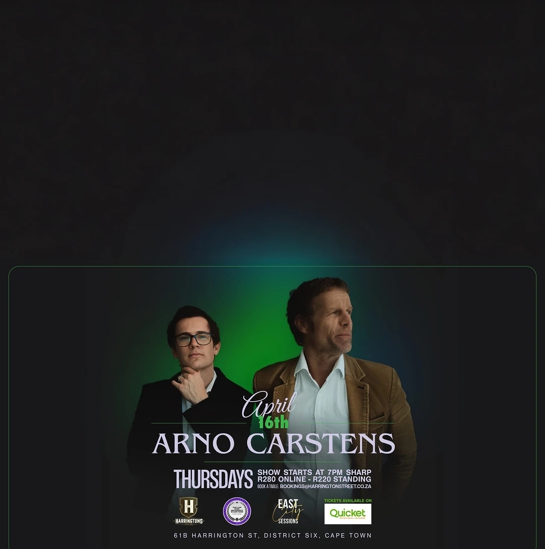Arno Carstens @ Harringtons Cocktail Lounge, 16-04-2026 19:00, R220