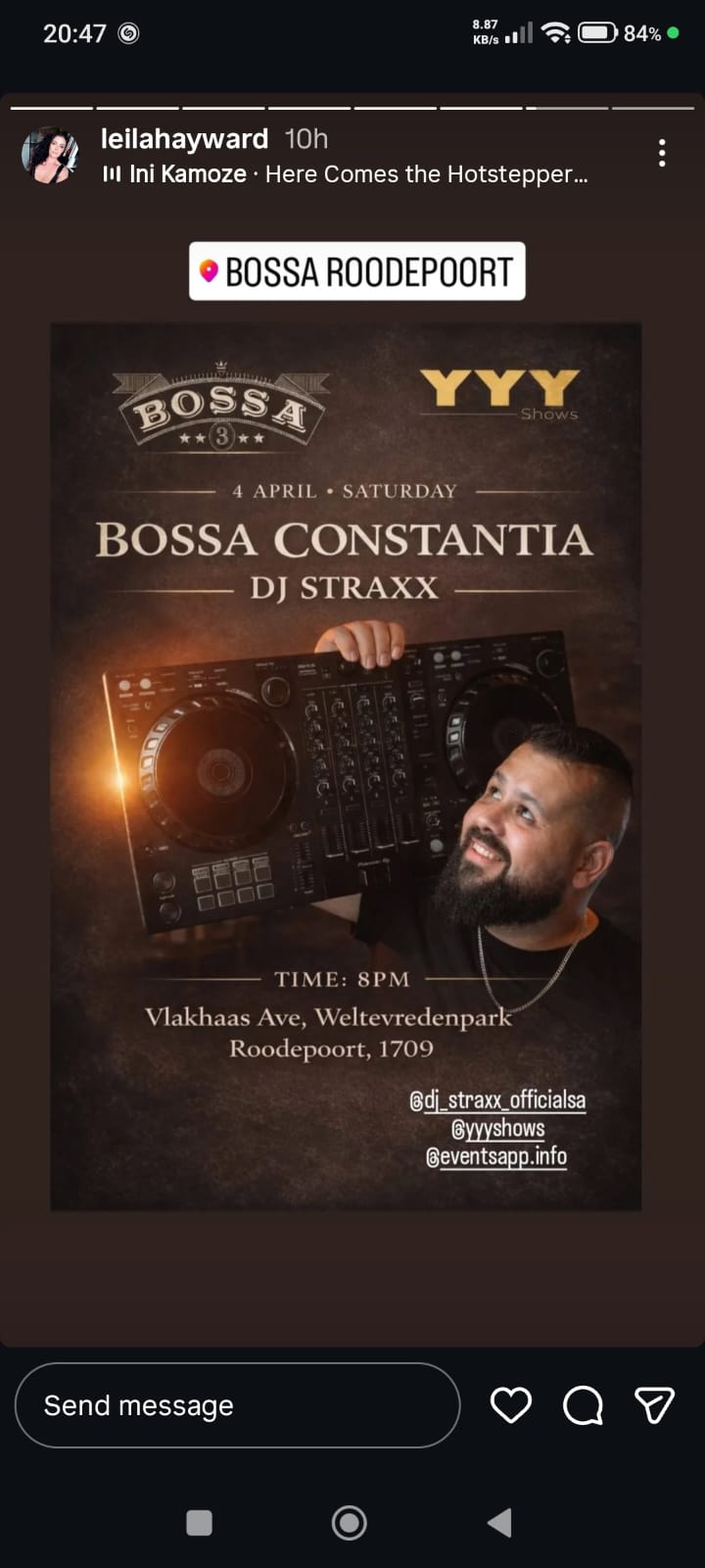 DJ Straxx @ Bossa Roodepoort, 04-04-2026 20:00