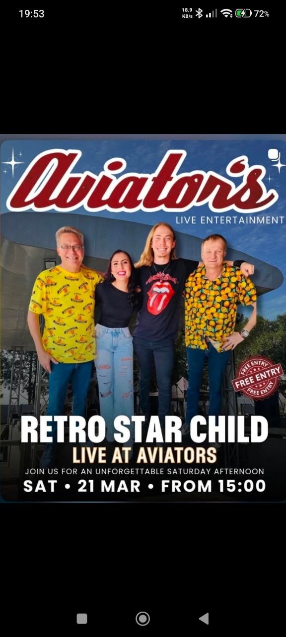 Retro Star Child @ Aviators, 21 March 2026 15:00, Free