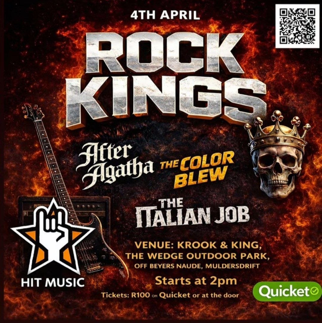 After Agatha, The Color Blew, The Italian Job @ The Krook & King Pub & Restaurant, 4 April 2026 14:00, R100
