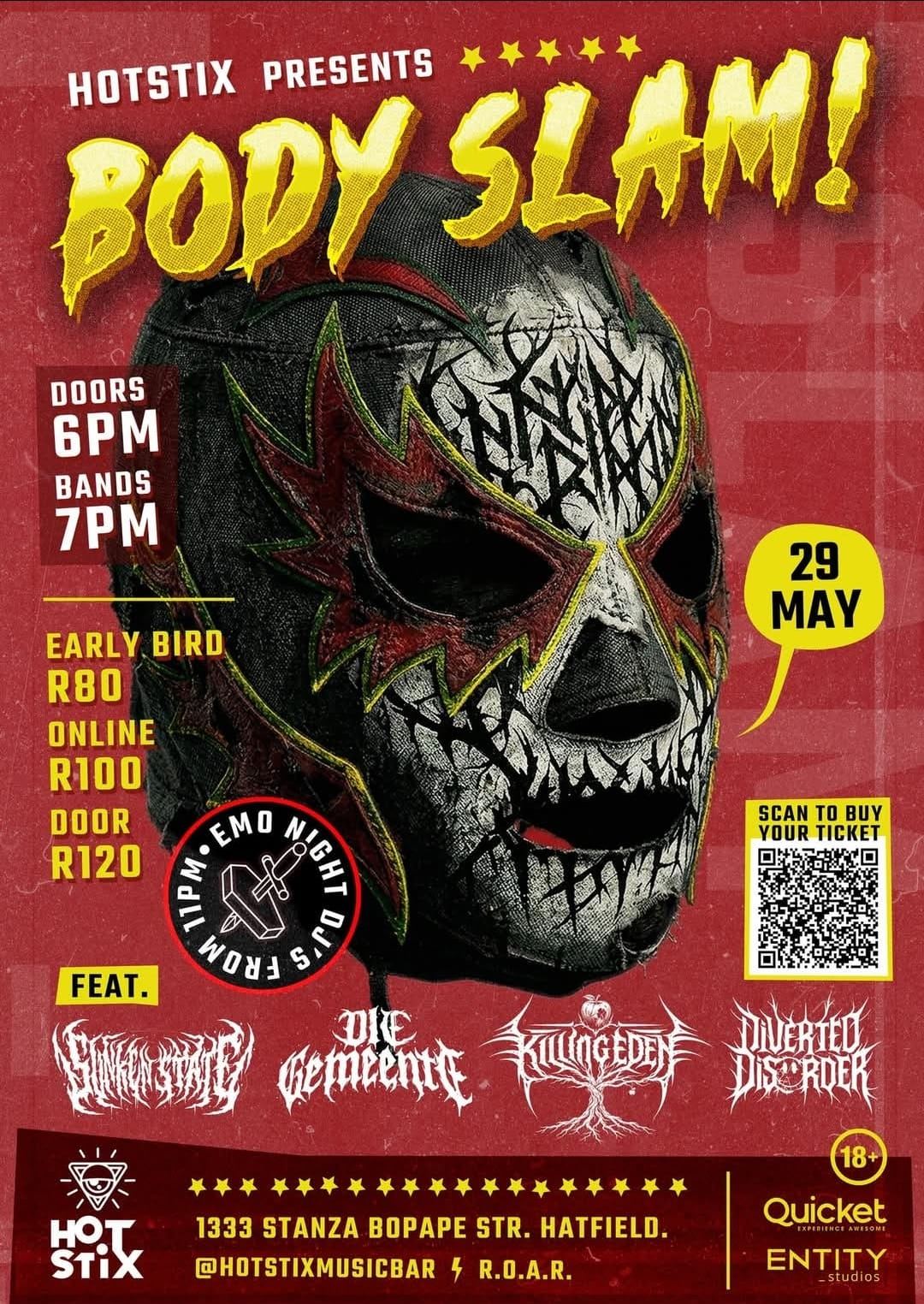 BODY SLAM! @ Hotstix, 29-05-2026 18:00, R80 - Image 1