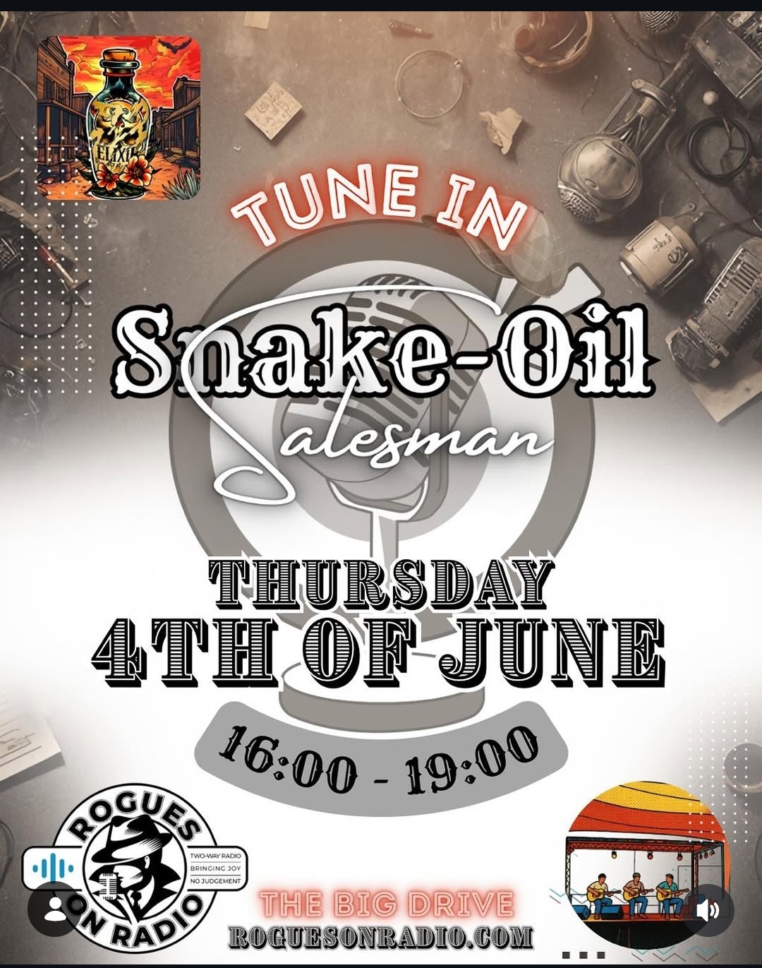 Snake-Oil Salesman on Rogues on Radio 4 June 4pm