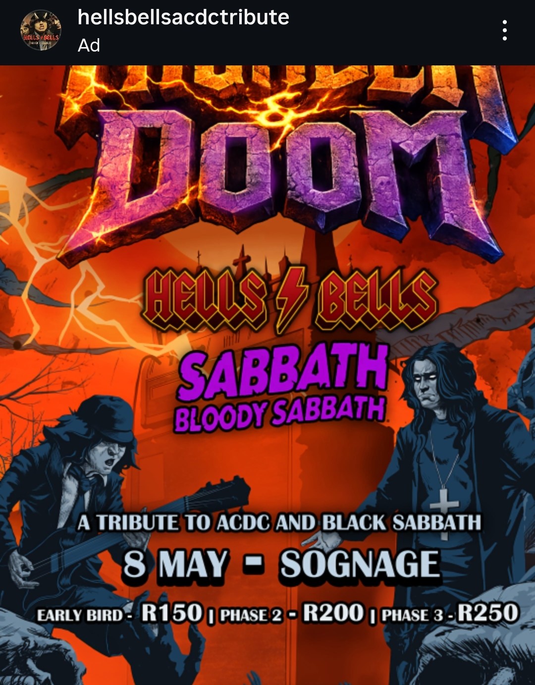 AC/DC & Black Sabbath tribute @ Sognage 08-05-2026, 18:00, R250 - Image 1
