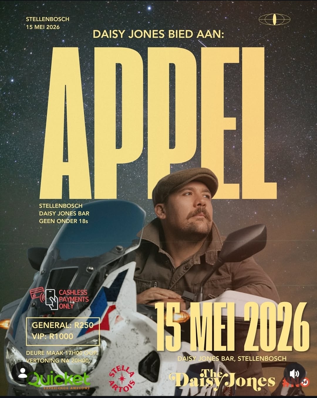 Appel @ Daisy Jones Bar, 15-05-2026 17:00, R250 - Image 1