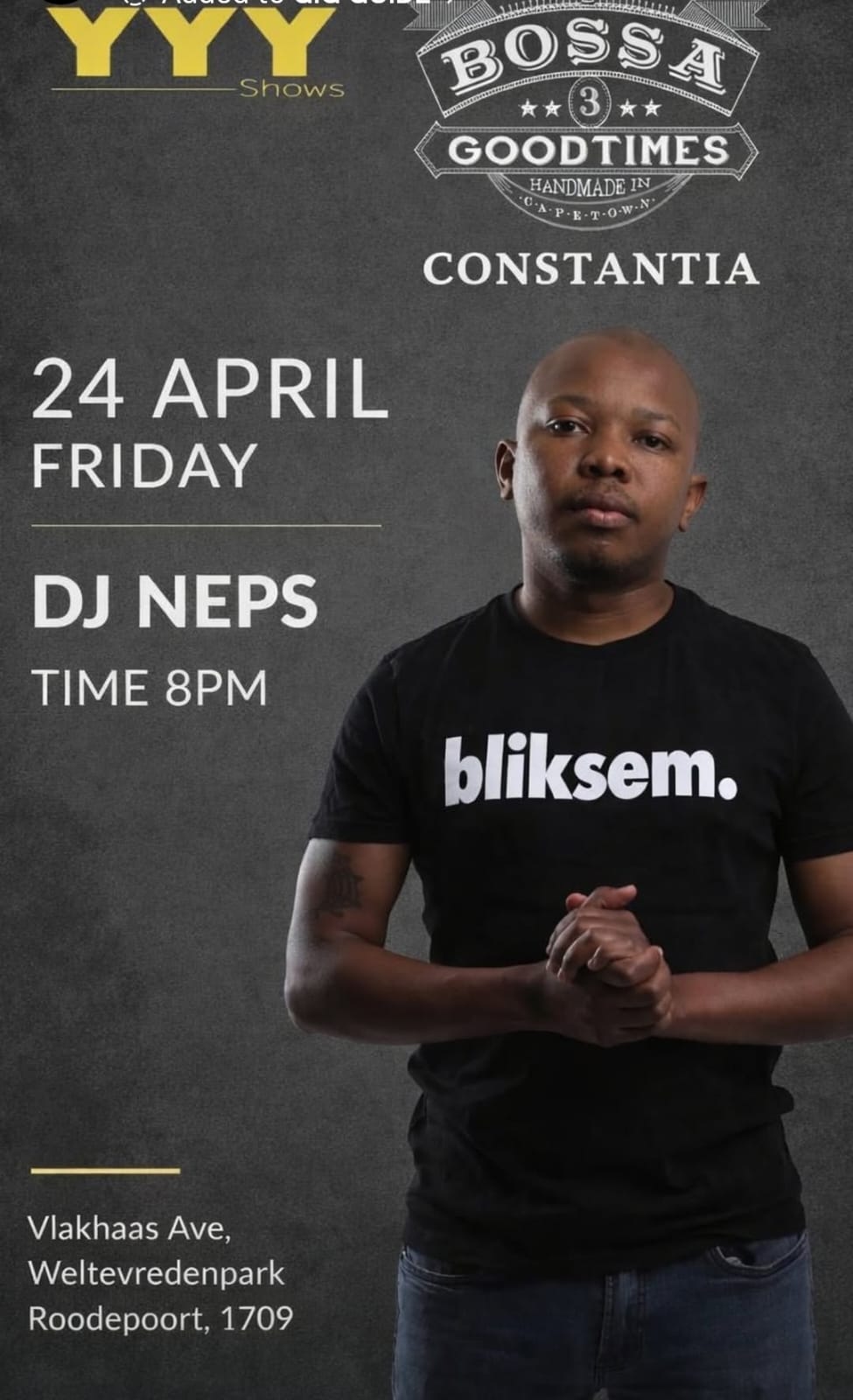 DJ Neps @ Bossa Roodepoort, 24-04-2026 20:00 - Image 1