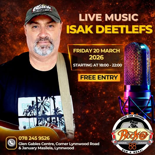 Isak Deetlefs @ Rock@88, 20 March 2026 18:00, Free