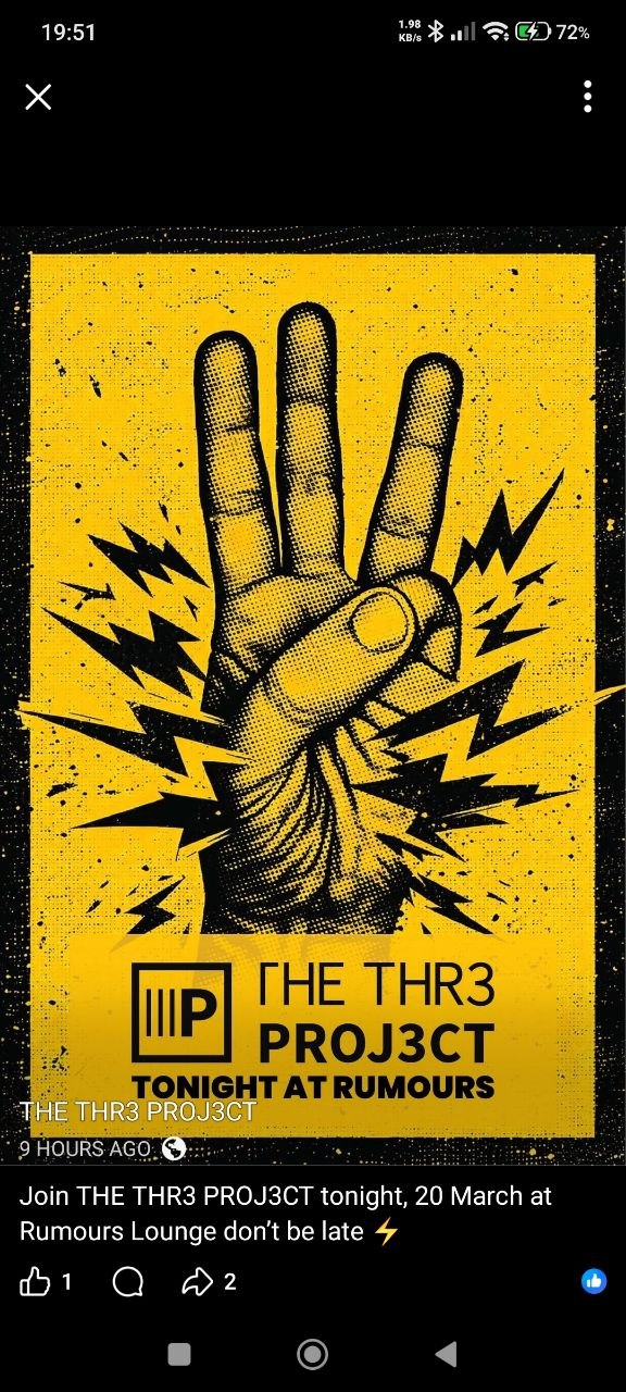 THE THR3 PROJ3CT @ Rumours Lounge, 20 March 2026, Free